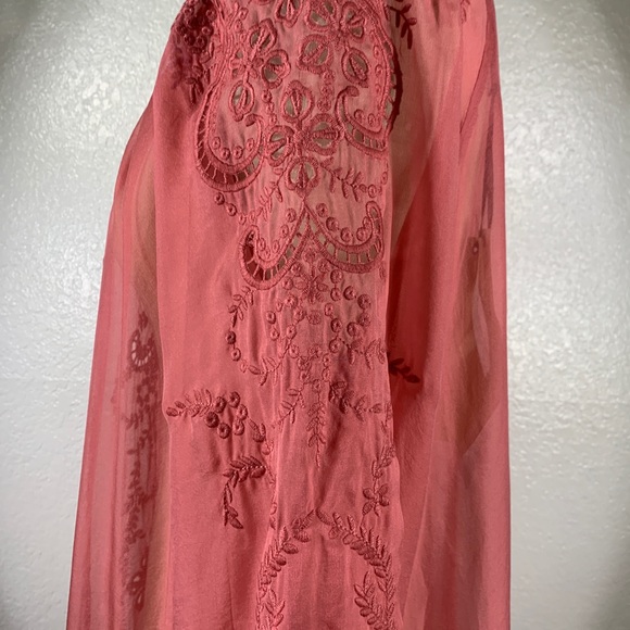 4 Love & Libery Linea Silk Chiffon Tunic in Java Pink M NWT - Picture 4 of 8